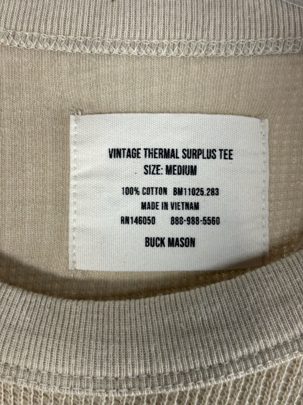 NWT BUCK MASON Men’s Vintage Thermal Surplus Tee - in Sand Dune Size M - Picture 3 of 9